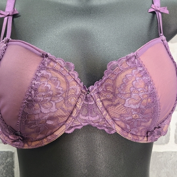 Adore Me Bra Women 38C Underwire Purple Lace Bra - Picture 4 of 8